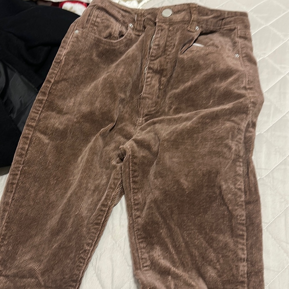 brown courdoy flare pants